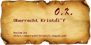 Oberrecht Kristóf névjegykártya